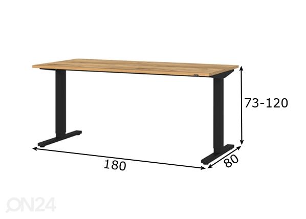 Elektriliselt reguleeritav kirjutuslaud 80x180 cm mõõdud