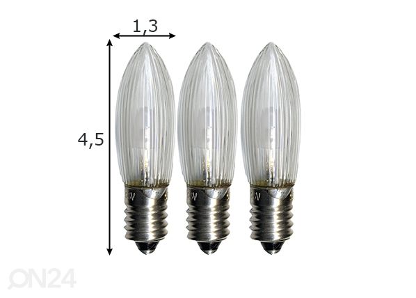 Elektripirnid E10 0,2 W (3tk) mõõdud