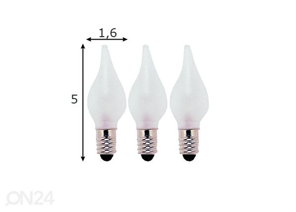 Elektripirnid E10 3 W (3tk) mõõdud