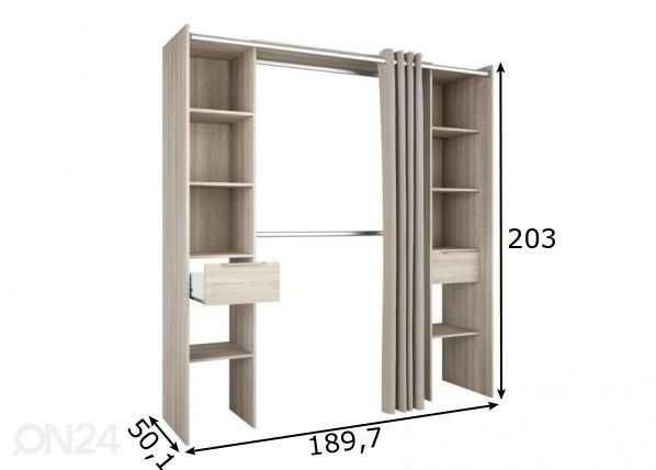 Garderoobisüsteem Dana 115-190cm mõõdud