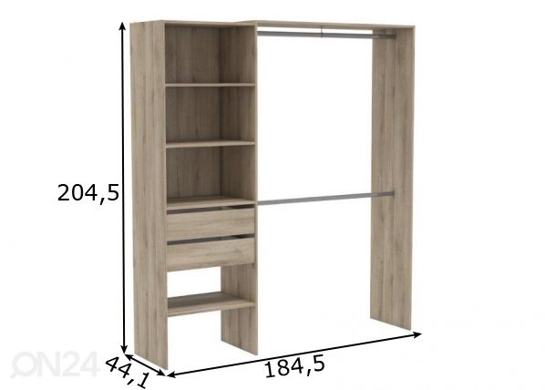 Garderoobisüsteem Lima 123,7-184,5 cm mõõdud