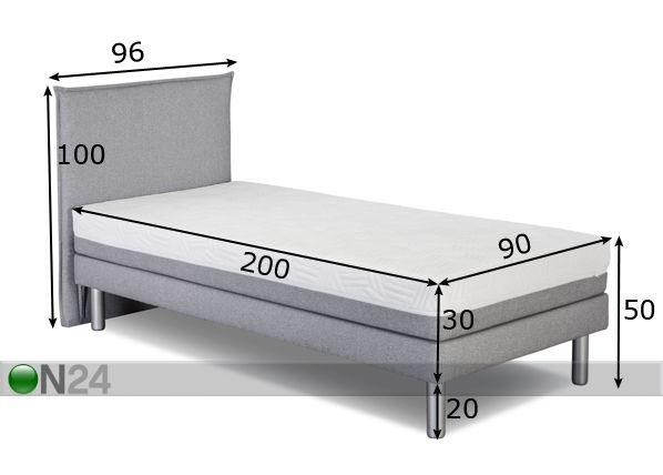 Hypnos voodikomplekt Hera 90x200 cm mõõdud