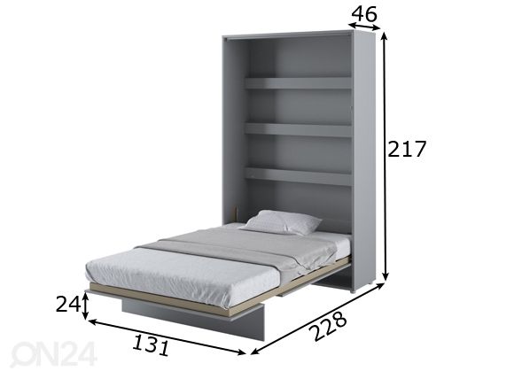 Kappvoodi Lenart BED CONCEPT 120x200 cm mõõdud