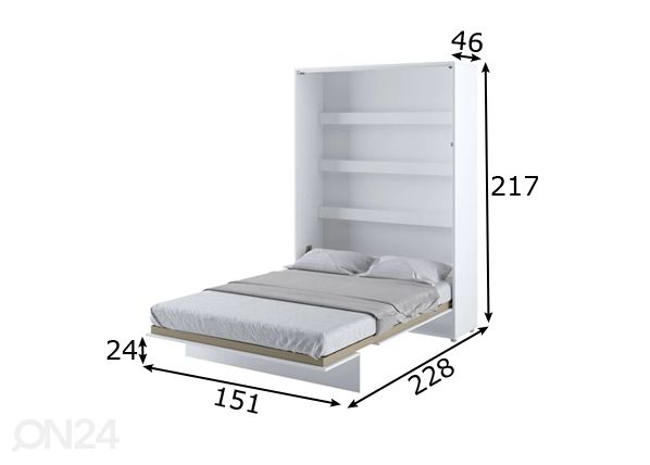 Kappvoodi Lenart BED CONCEPT 140x200 cm mõõdud