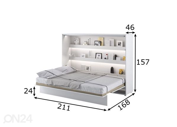 Kappvoodi Lenart BED CONCEPT 140x200 cm mõõdud