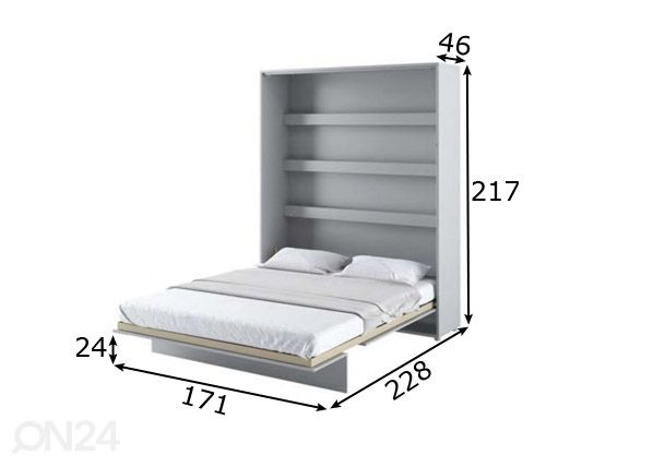 Kappvoodi Lenart BED CONCEPT 160x200 cm mõõdud