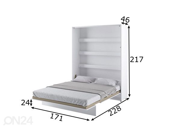 Kappvoodi Lenart BED CONCEPT 160x200 cm mõõdud