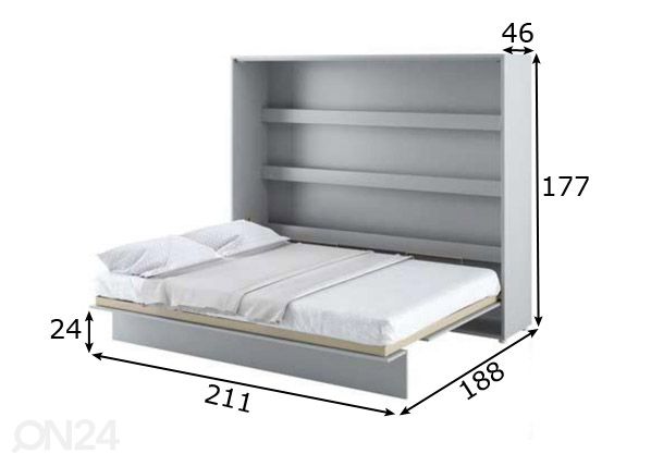 Kappvoodi Lenart BED CONCEPT 160x200 cm mõõdud