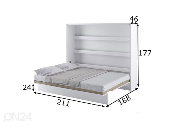 Kappvoodi Lenart BED CONCEPT 160x200 cm mõõdud