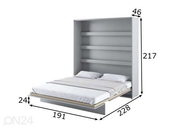 Kappvoodi Lenart BED CONCEPT 180x200 cm mõõdud