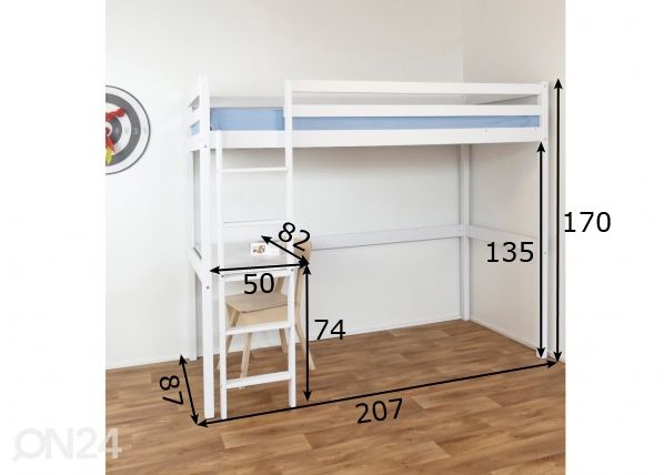 Kasepuust narivoodi komplekt 80x200 cm mõõdud