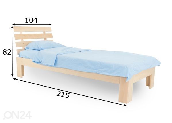 Kasepuust voodi 100x200 cm mõõdud