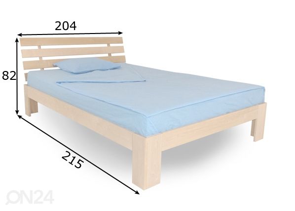 Kasepuust voodi 200x200 cm mõõdud