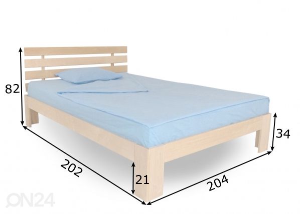 Kasepuust voodi 200x200 cm mõõdud