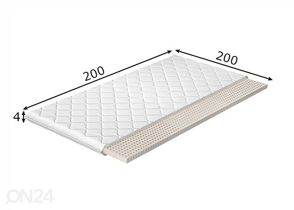 Kattemadrats Lateks 200x200 cm mõõdud