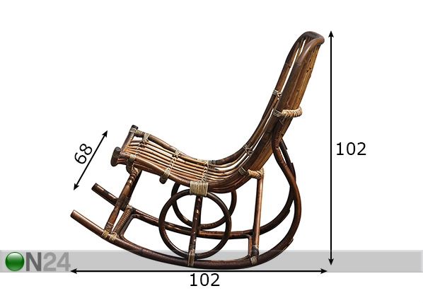 Kiiktool Rattan mõõdud