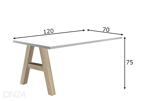 Kinnitatav kirjutuslaud Mister Office A 120 cm mõõdud