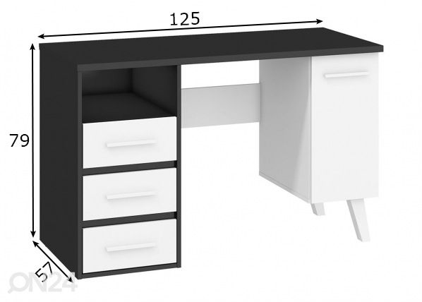 Kirjutuslaud Clon 125 cm mõõdud