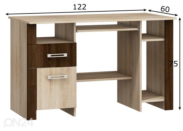 Kirjutuslaud Midleton 122 cm mõõdud