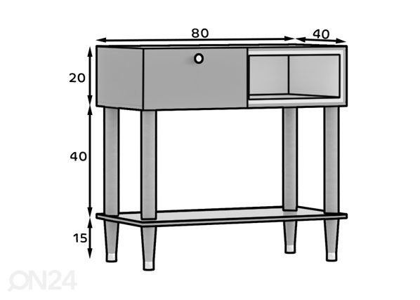 Konsoollaud 80 cm mõõdud