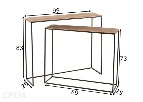 Konsoollaudade komplekt Cobre, 2 tk mõõdud