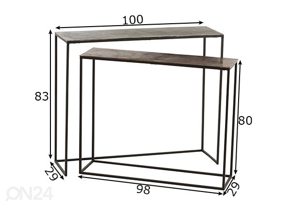 Konsoollaudade komplekt Condo, 2 tk mõõdud
