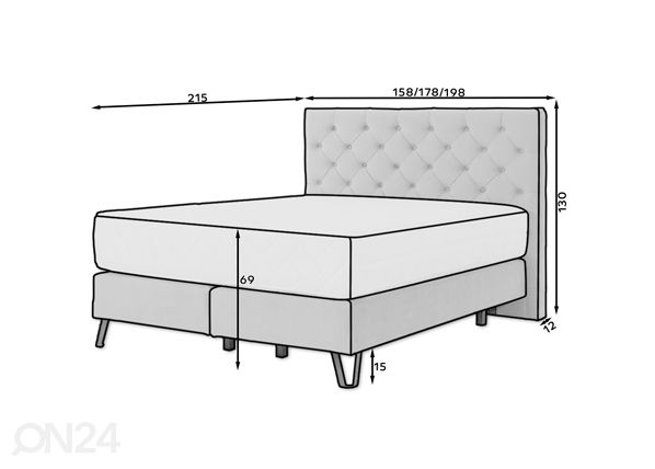Kontinentaalvoodi 160x200 cm mõõdud