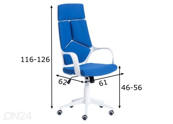 Kontoritool Carmen 7500-2 mõõdud