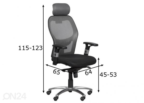 Kontoritool Carmen 7520 mõõdud