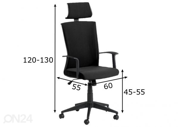 Kontoritool Carmen 7524-1 mõõdud