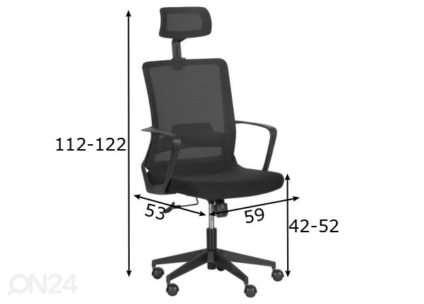 Kontoritool Carmen 7562 mõõdud