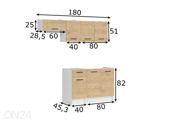 Köögimööbel 180 cm mõõdud