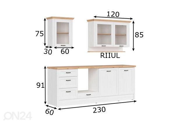 Köögimööbel 230 cm mõõdud