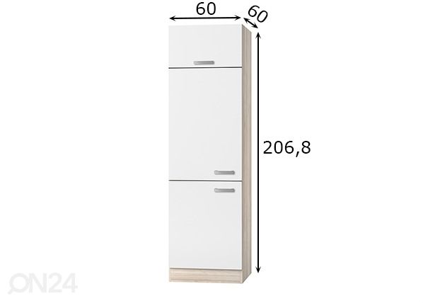 Kõrge köögikapp Genf 60 cm mõõdud