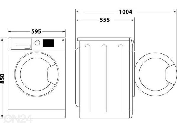 Kuivatiga pesumasin Indesit BDE86436WSVEE mõõdud