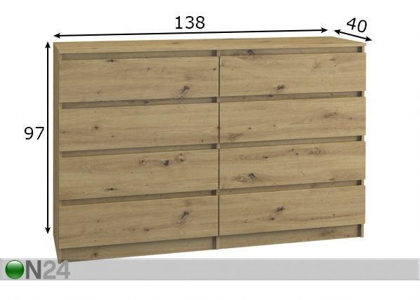 Kummut 138 cm mõõdud