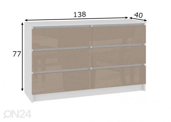 Kummut 138 cm mõõdud