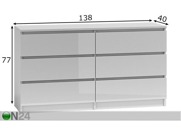 Kummut 140 cm mõõdud