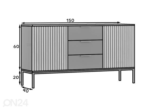 Kummut 150 cm mõõdud