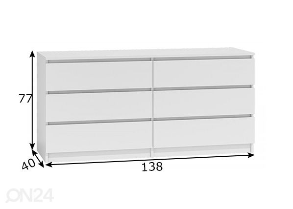 Kummut Emily 138 cm mõõdud