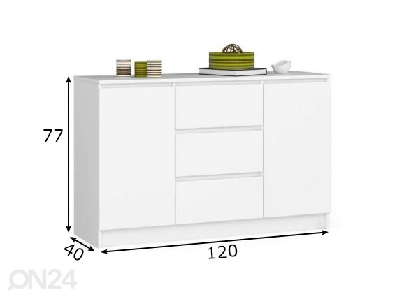 Kummut Göteborg 120 cm mõõdud