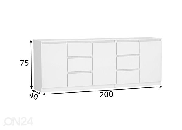 Kummut Malaga 200 cm mõõdud