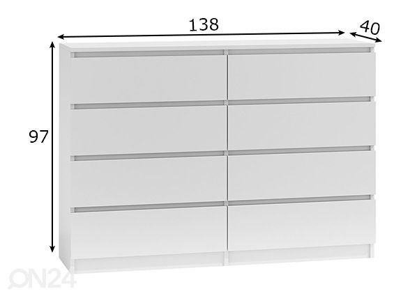 Kummut Marina 138 cm mõõdud