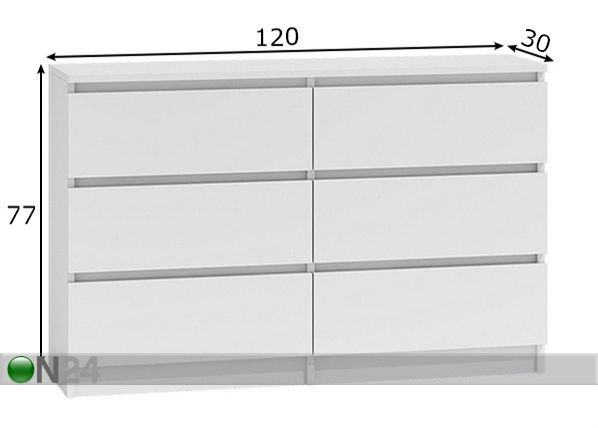 Kummut Roya 120 cm mõõdud