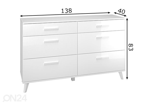 Kummut Senta 138 cm mõõdud