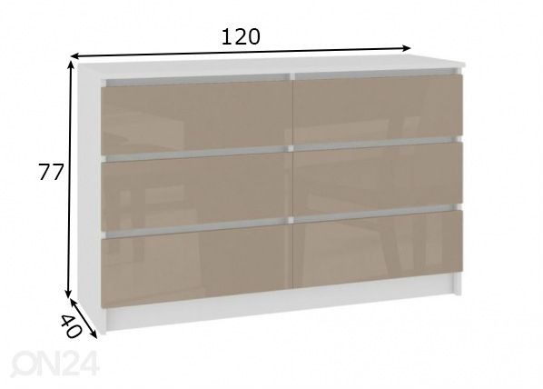 Kummut Torino 120cm mõõdud