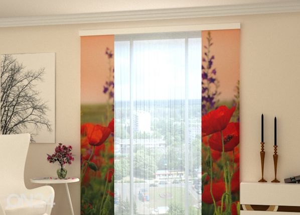 Läbipaistev paneelkardin Wonderful Poppies 80x240 cm