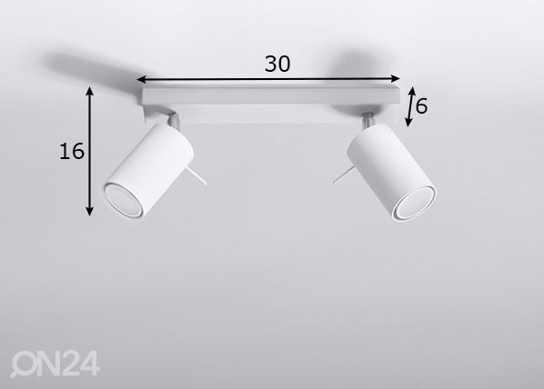 Laelamp Ring 2, valge mõõdud