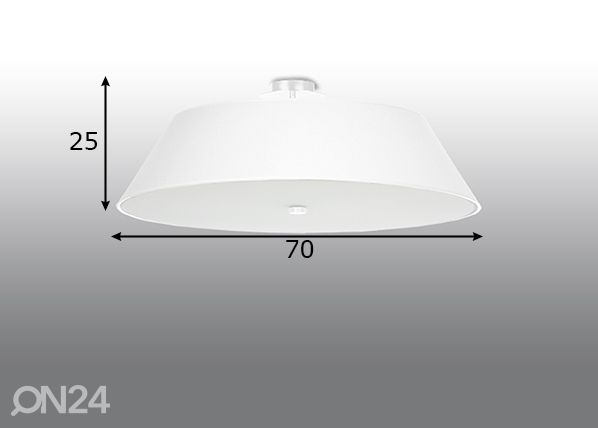 Laelamp Vega 70 cm, valge mõõdud