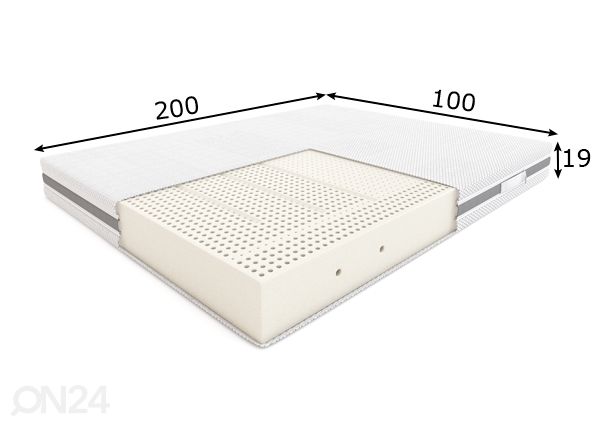 Lateksmadrats Hilding Melody Hybrid 100x200 cm mõõdud